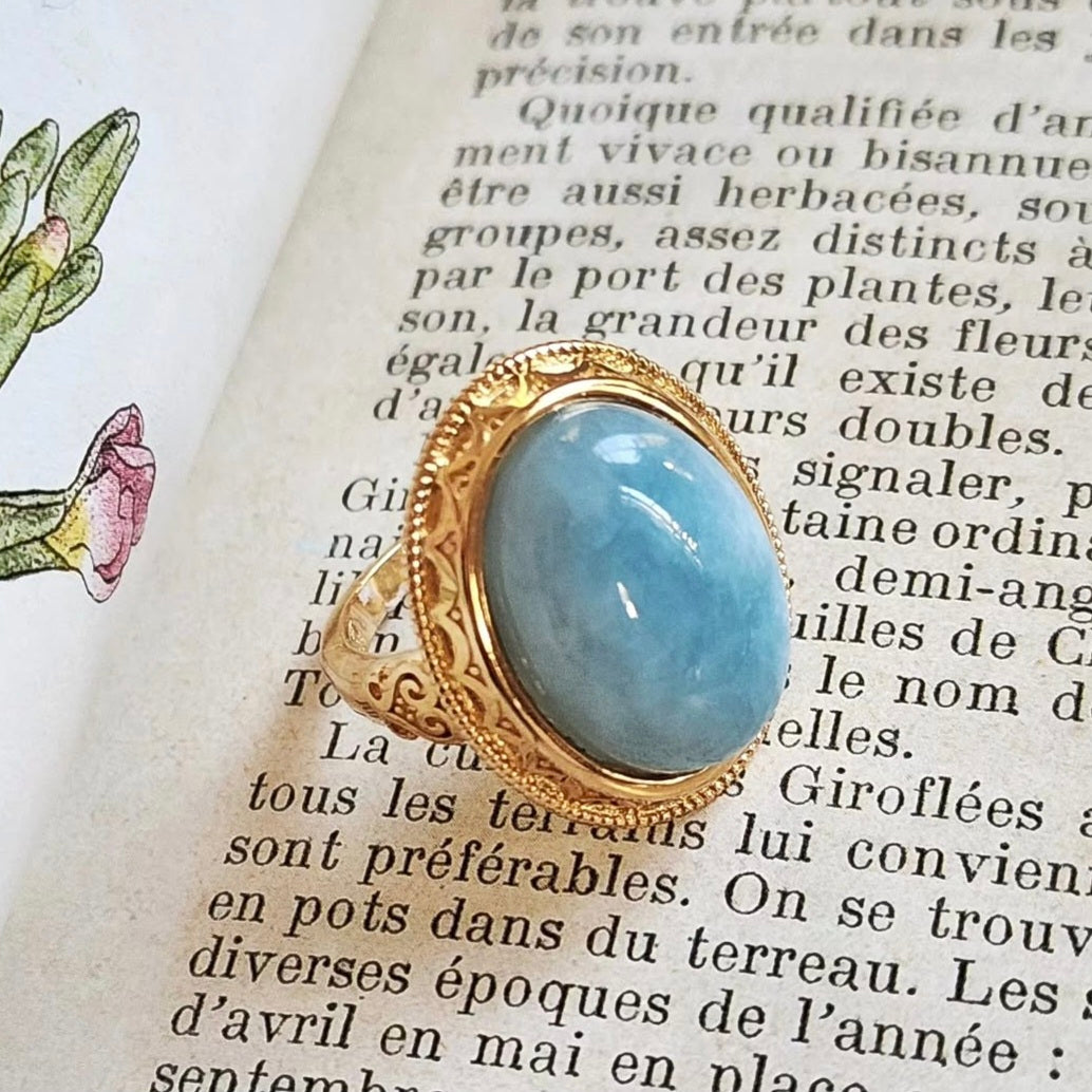 Aquamarine Cabochon Ring