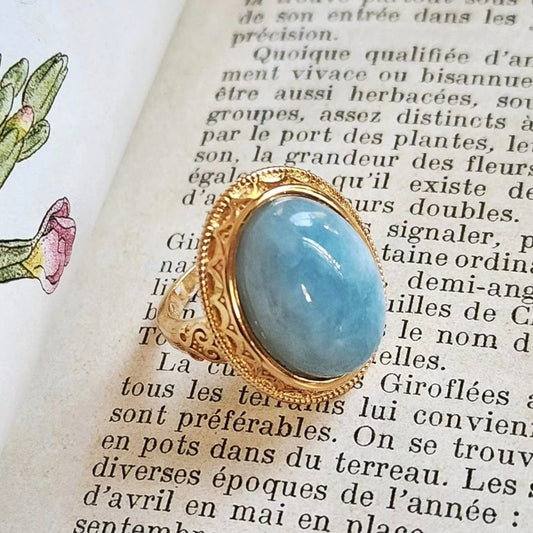 Aquamarine Cabochon Ring