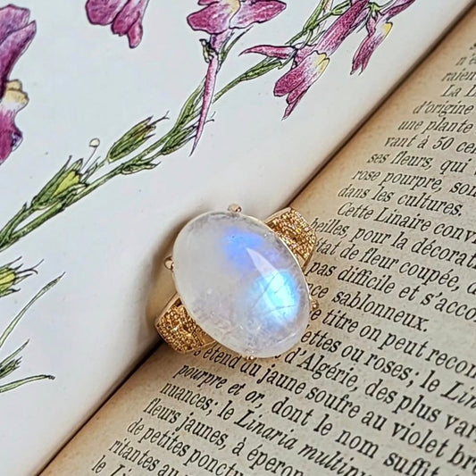 Moonstone Cabochon Ring