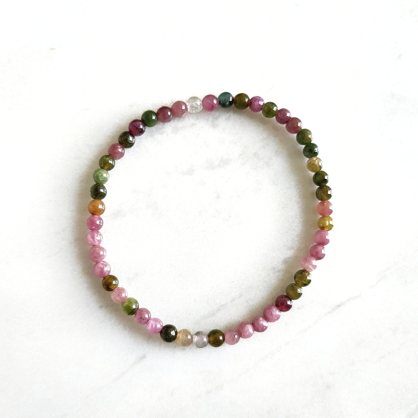 Watermelon Tourmaline 4mm Bracelet