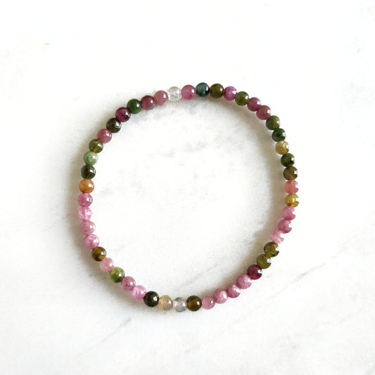 Watermelon Tourmaline 4mm Bracelet