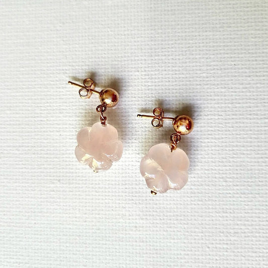 Rose Quartz Floret Earrings